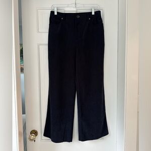 7 for All Mankind Easy Wide Leg Corduroy Navy Blue Trousers in Size Small